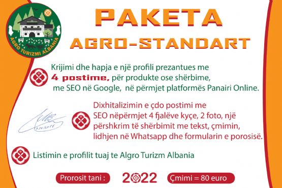 Paketa AGRO-STANDART nga Agro Turizmi Albania, agro tourism albania , Best Agrotourism farms in Albania , Agrotime Albania , The best farms Mrizi i Zanave Agroturizëm Resort , agro tourism albania , Agritourism Huqi 